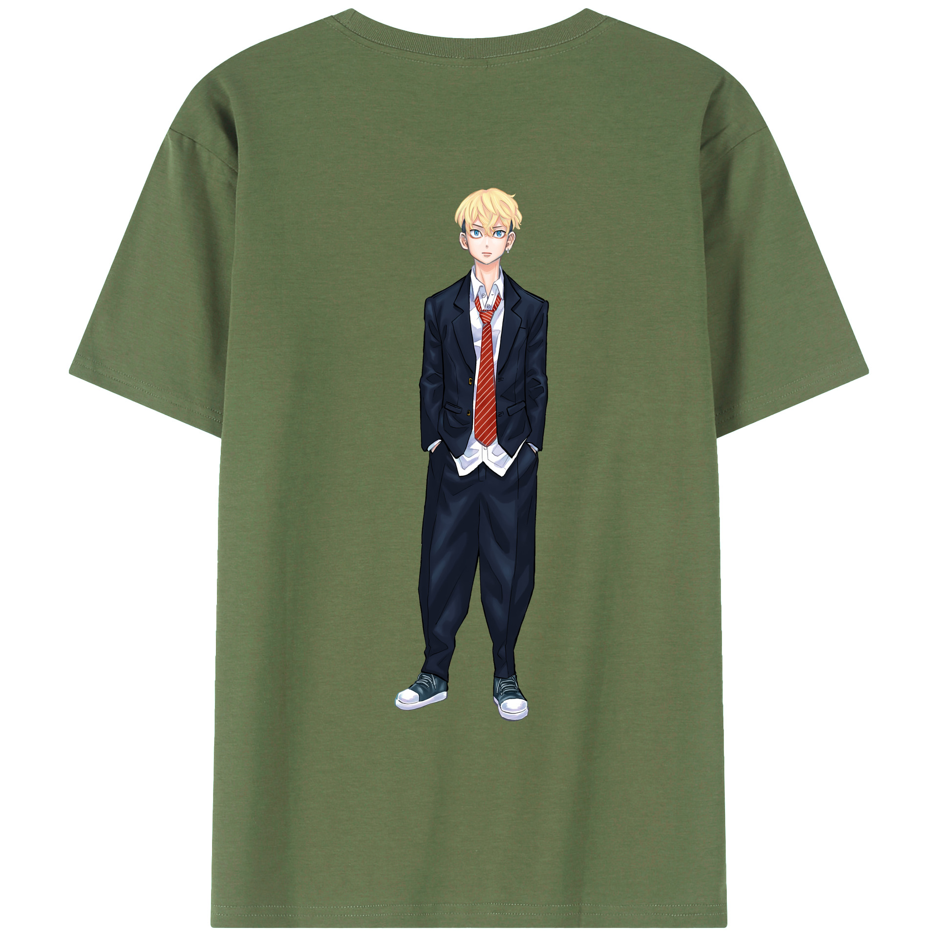 （画像用） 東京リベンジャーズ Tokyo Revengers 綿100％ メンズ半袖Tシャツ（バックプリント） 通気性